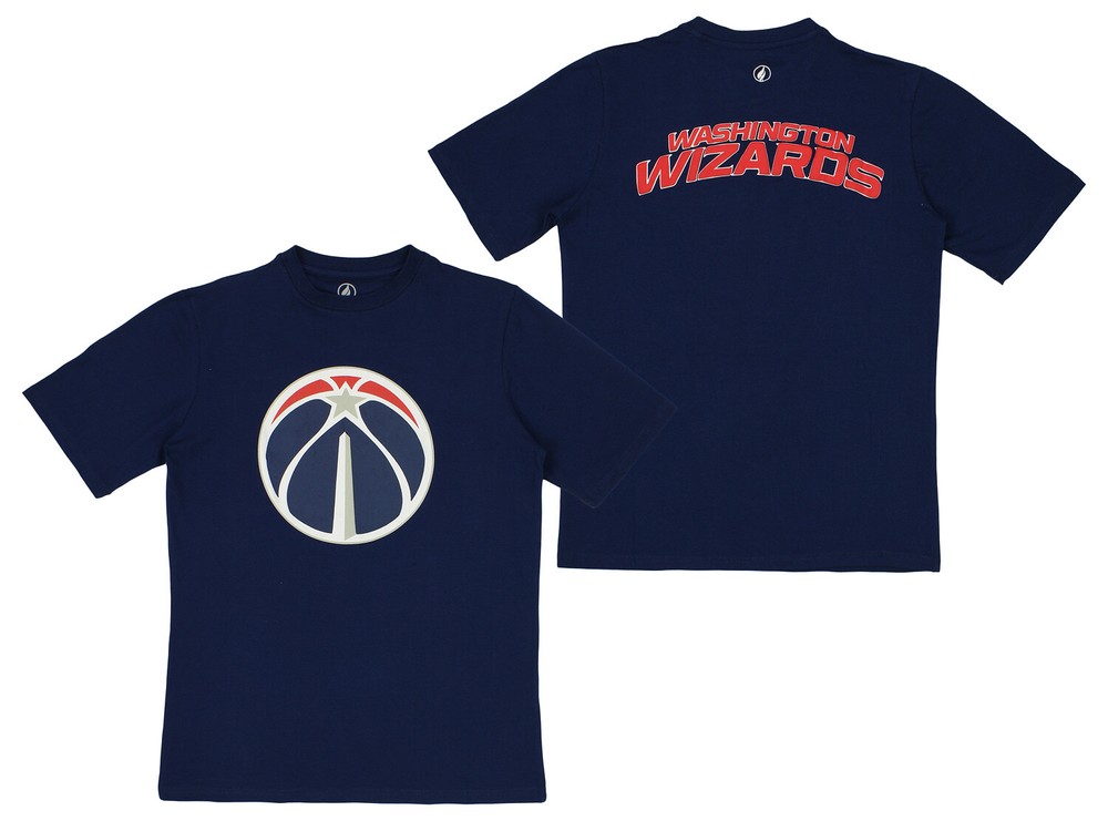 FISLL NBA Men’s Washington Wizards Team Color, Name and Logo Premium T-Shirt