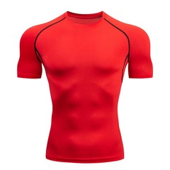 Men Compression T Shirt Short Sleeve Gym Workout Fitness Running Training Base