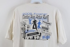 Vintage Y2K Mens Large 2005 Dexter Ann Arbor Run Short Sleeve T-Shirt White