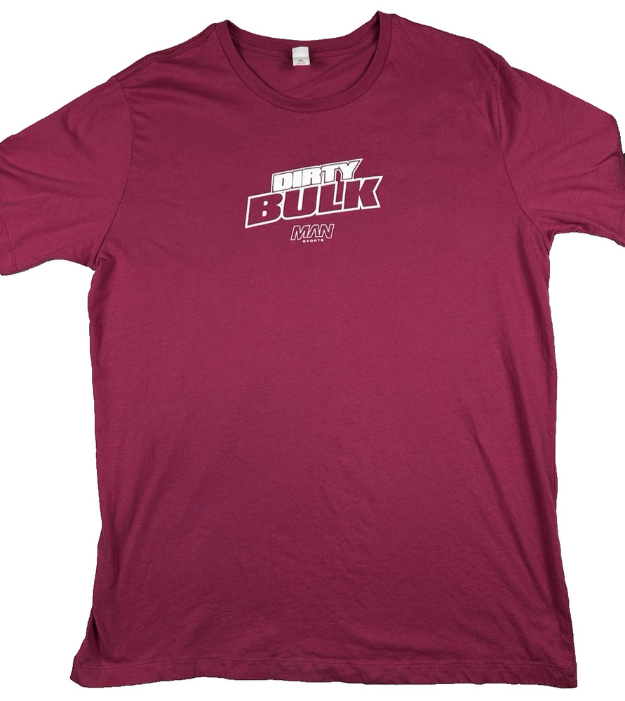 Men’s Dirty Bulk Man Sport T-Shirt Pink Size XL