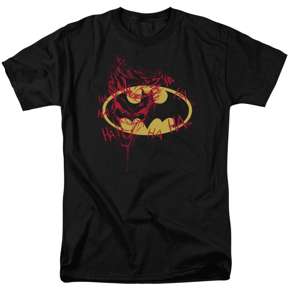 Batman Joker Graffiti Licensed Adult Unisex T-Shirt Regular Fit Tee SM-3X