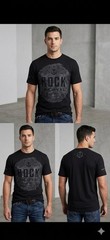 ROCK REVIVAL JEANS Black FREEMAN Regular Fit Short Sleeve Graphic T-shirt NWT
