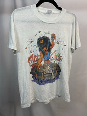 VTG Motley Crue Shirt 1987 Wild Side Kickin A** WHITE Cotton PA11634