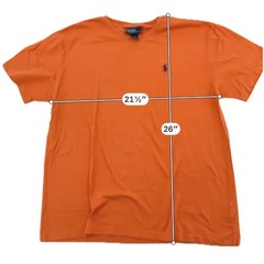 Mens Classic Short Sleeve T-Shirt Orange Embroidered Pony Logo Polo Ralph Lauren