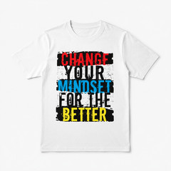 Men’s Pure – Cotton White T – shirt: Mindset Revolution: Bold Cotton Tee