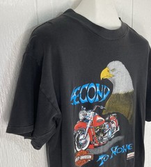 Vtg Harley Davidson Motorcycle T Shirt Single Stitch Eagle Second to None Large