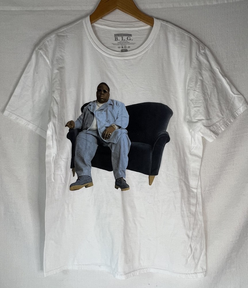 The Notorious B.I.G. White Graphic T-Shirt Men’s Size Large 90’s Hip Hop Music