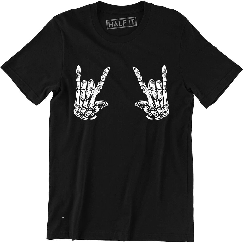 Skull Hand Rock Shirt – Heavy Metal Rock N Roll Band Men’s T-shirt Tee