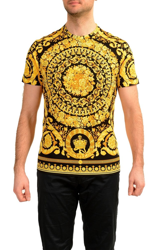 Versace Men’s Barocco Print Crewneck Organic Cotton T-Shirt US 2XL IT 56