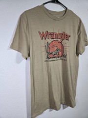 Wrangler T-Shirt Mens Size Xmall Brown Western Cowboy Horse Sunset Summer Tee