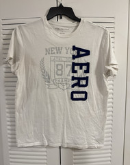 Aéropostale Men’s T-Shirt White L Graphic Logo Crew Neck Short Sleeve