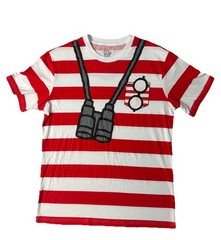Wheres Waldo Red Stripe AOP Halloween Costume T Shirt EUC Official Men’s Medium