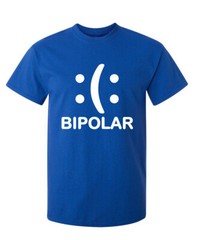 Bipolar Emoticon Sarcastic Humor Graphic Super Soft Ring Spun Funny T Shirt