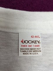 Never USED VINTAGE 70S JOCKEY V NECK T SHIRT SINGLE STITCH MADE IN USA L SOLID