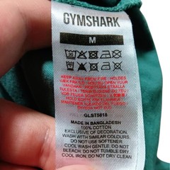 Men’s Gymshark crew neck abstract green teal short sleeve logo t-shirt size M
