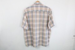 Madras plaid shirt | Vintage plaid short sleeve button-up | Chest pocket casual