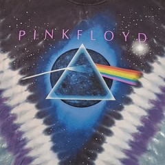 Pink Floyd Dark Side of the Moon Tie Dye T-Shirt Liquid Blue Mens M Double Sided