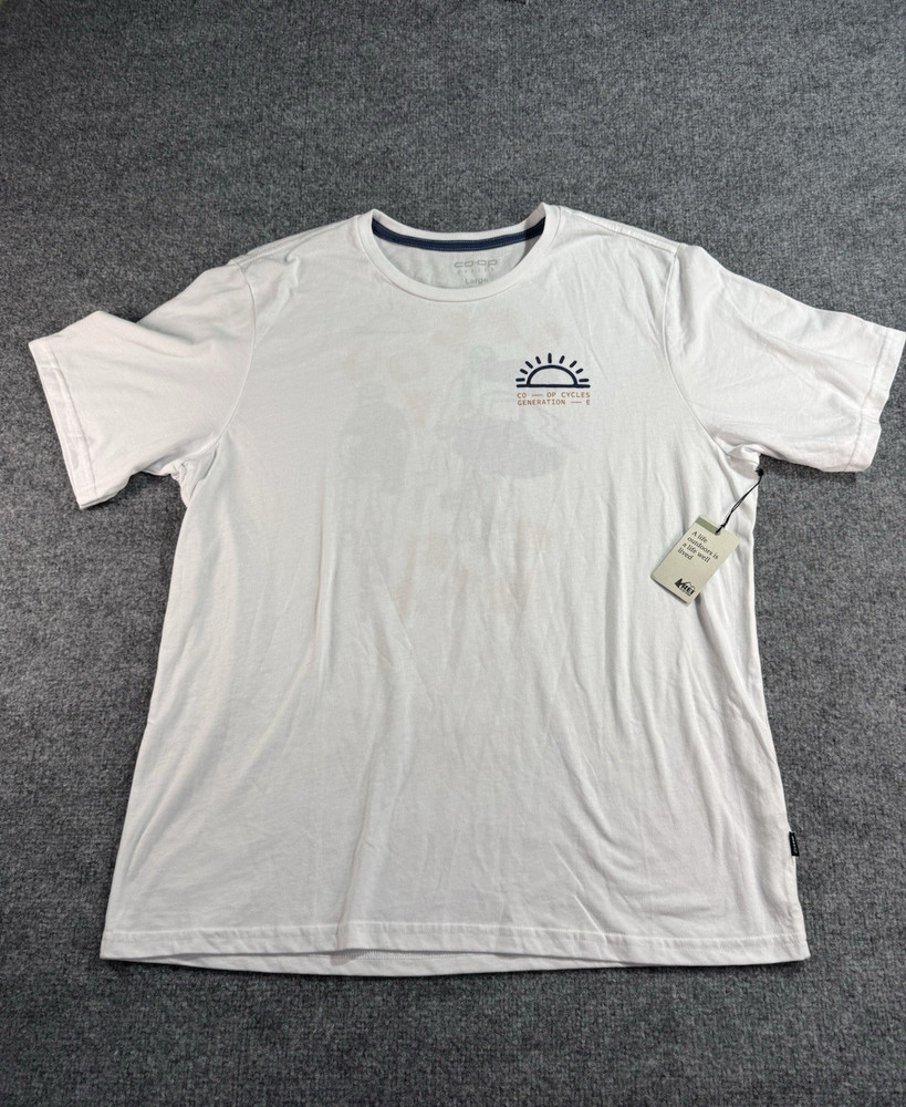 REI Co‑op Unisex T‑Shirt – Size L – White – Outdoor / Biking – NWT