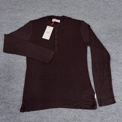 Orlebar Brown Shirt Men Small Truffle Brown Harrison Cashmere Henley T Tee NEW