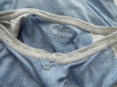 Lularoe Henley T-Shirts Cotton Blend Color Contrast Long Sleeve Hi-Low Size L