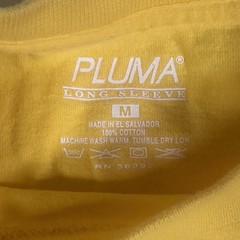 Vintage Pluma Shirt Size M Yellow Long Sleeve Crewneck Pullover Cotton