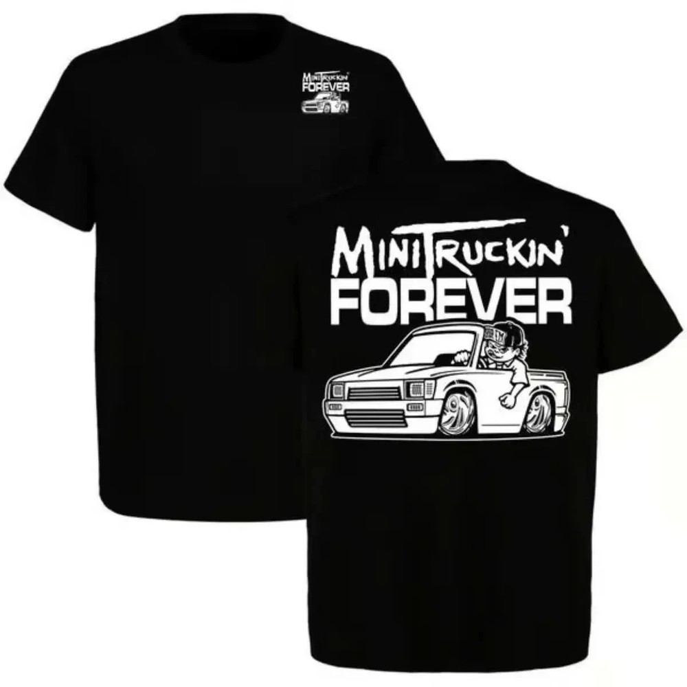 Mini Truck Grid Tee Minitruckin Forever T-Shirt Short Sleeve For Car Fan
