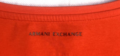 ARMANI EXCHANGE A|X Size XL Slim Red Alphabet Logo Block Print Soft T-Shirt