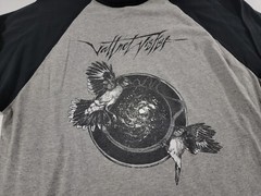 VATTNET VISKAR Sky Swallower 3/4 Sleeve T-SHIRT Mens Sz XL Black Metal Gray Blk