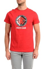 Roberto Cavalli “Beachwear” Men’s Red Graphic Print T-Shirt US 2XL IT 56