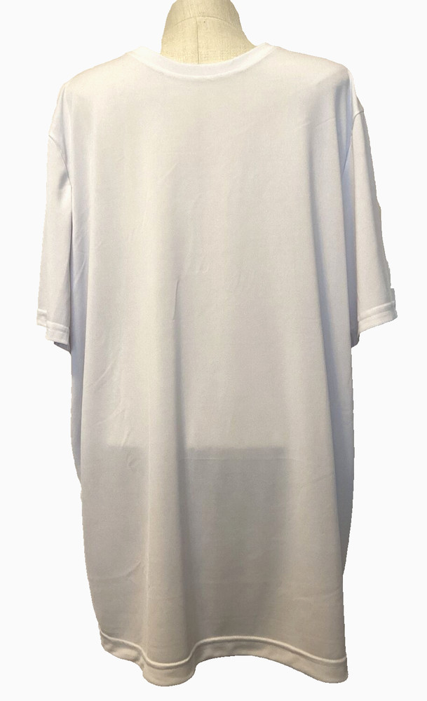 ATHLETIC WORKS DriWorks White Short Sleeve Crew Neck Jersey T-Shirt Sz 2XL