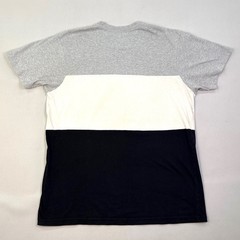 CSG Mens Colorblock Short Sleeve T-Shirt Gray White Black XL 100% Cotton Tee