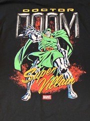 Large New no Tags Doctor Doom Marvel Retro look Shirt Black 2 Sided L Dr Fantast