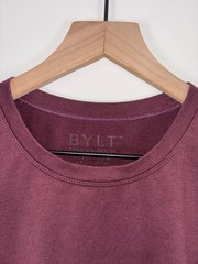 BYLT Premium Basics Men’s T-Shirt Large L Red Basic Crew Split Hem Tee