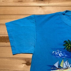 Vintage 80s Boracay Philippines Beach Tropical Travel Graphic T-Shirt Large