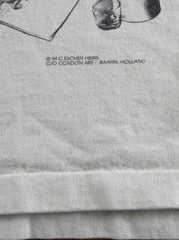 Vintage MC Escher T Shirt Andazia All Over Print Art 90’s Single Stitch White XL
