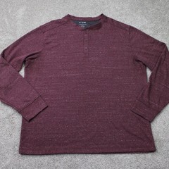 01.Algo Shirt Men 2XL XXL Red Performance Henley anti-odor Quick Dry Long Sleeve