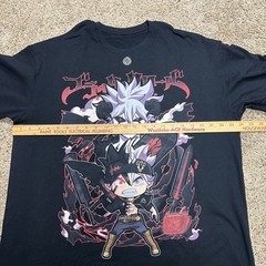 Anime Asta & Liebe Demon Mens XL Black Clover Black T-Shirt Cotton