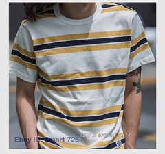 NON STOCK Ivy League Striped Crew Neck T Shirts Preppy Style Men’s Casual Tee