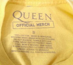 Queen Official Merchandise We Will Rock You Yellow T-Shirt Mens Small Bravado