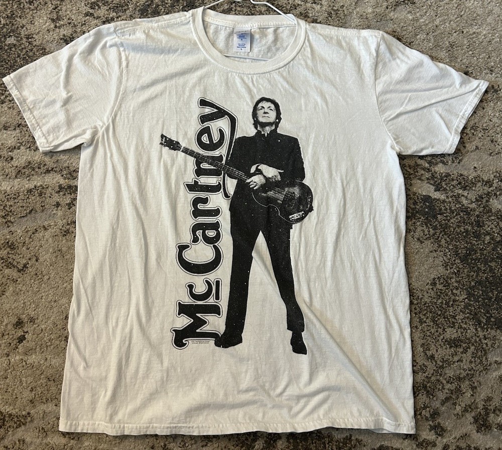 Paul McCartney 2011 On The Run Tour Shirt Large White Double Sided Concert