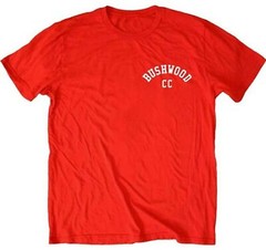 Mens Red Comedy Movie Caddyshack Bushwood CC Logo on Left Chest Movie T-shirt