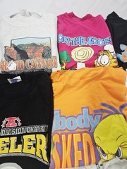 Vintage Lot Of 8 T-shirts Various Sizes Looney Tunes, NFL, Garfield, Ect.