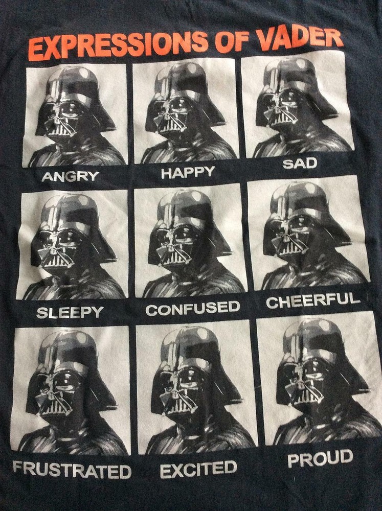 Adult Mens Tshirt Small (34-36) Star Wars Expressions Of Darth Vader