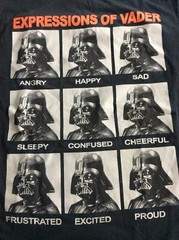 Adult Mens Tshirt Small (34-36) Star Wars Expressions Of Darth Vader