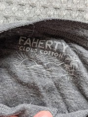 Faherty Cloud Cotton Shirt Mens Large Gray Raglan Long Sleeve Henley Tagless