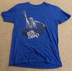 THE EVIL DEAD CLASSIC ROYAL BLUE T-SHIRT SIZE SMALL FRIGHT RAGS EXCELLENT SHAPE!