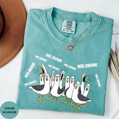 Custom Name Teacher Shirt Personalized Funny Seagull Back To School Graphic Tee