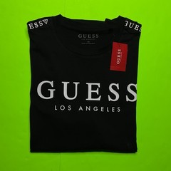 GUESS Los Angeles Men’s Short Sleeve T-Shirt Size LARGE Black w/White Cotton NEW