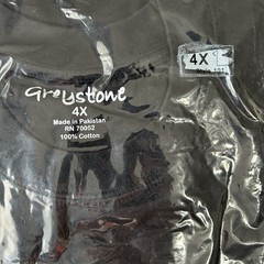 Greystone T-Shirt Mens Size 4xl Black Big and Tall T Shirt NEW