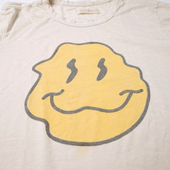 IMOGENE + WILLIE T Shirt Mens Large Squiggly Smiley Face Melted Graphic Tee USA